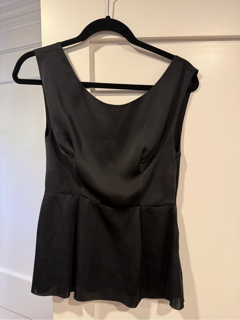 Acne Studios cinch waist black sleeveless top with scoop back